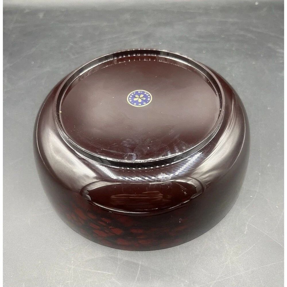 Vintage ONO Japanese Lacquer Style Jewelry Trinket Box Red Floral Fan Made Japan